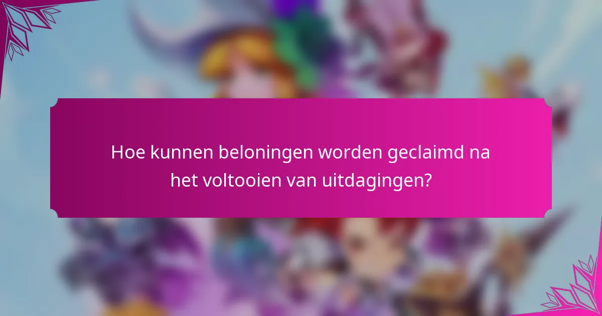 Hoe kunnen beloningen worden geclaimd na het voltooien van uitdagingen?