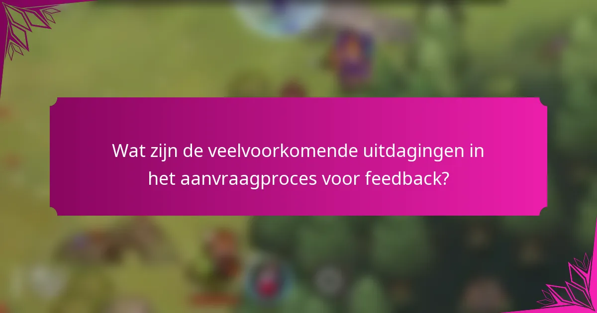 Wat zijn de veelvoorkomende uitdagingen in het aanvraagproces voor feedback?